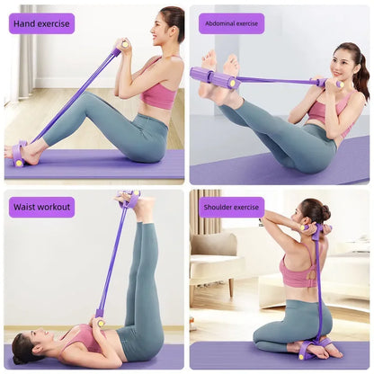 4 Resistance Elastic Pull Rope Training Device Abdominal Resistance Band for Home Gym Sport Exercise Training Fitness Equipment
